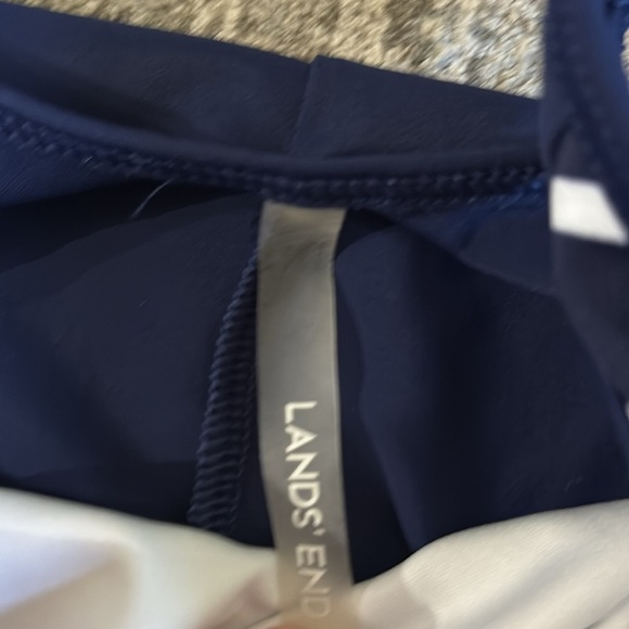 Lands' End Blue and White OnePiece Swimsuit with Stripes - size 10- New w/o tag - Picture 2 of 6